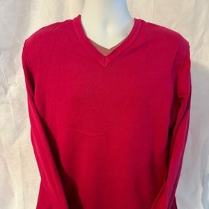 Men's Hot Pink V Neck Cotton Sweater Size XL Armani Exchange